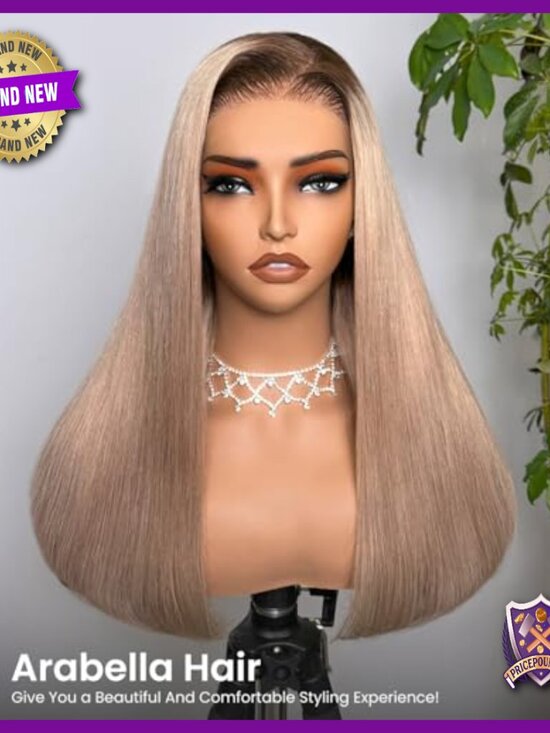 5x6 Glueless Human Hair Lace Front Wig 18 Inch Straight 230% Density main image 4